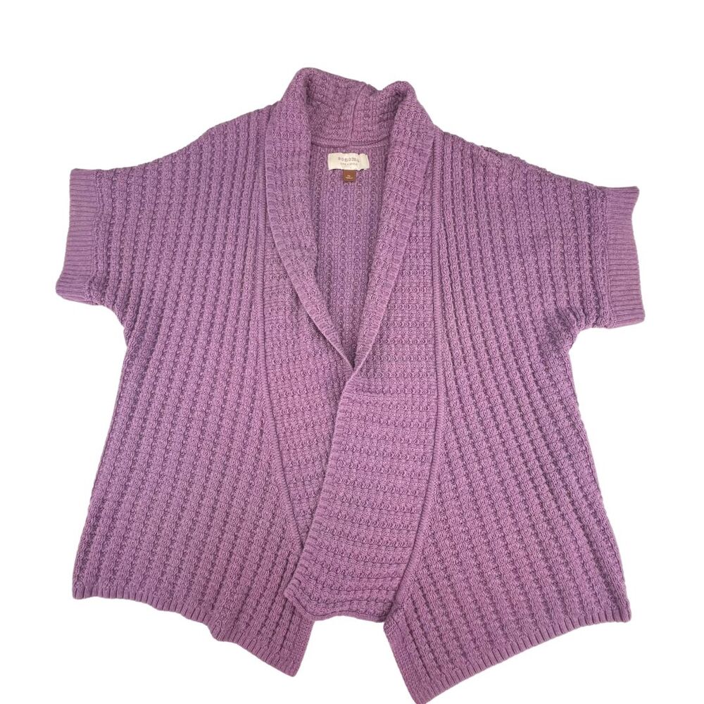 Sonoma Cardigan XL Lavender Open Front Boho Draped Knit Short Sleeve Sweater